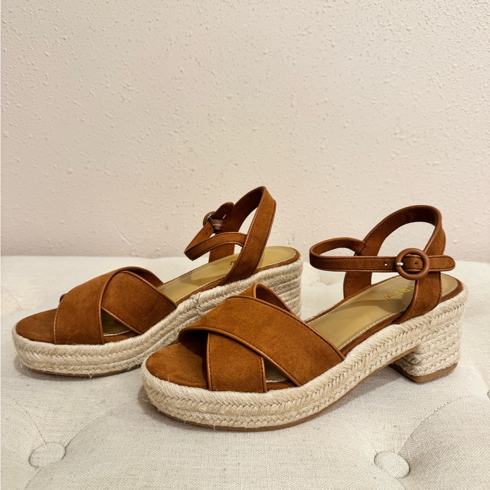 J. Crew Brown Suede Espadrille Sandals